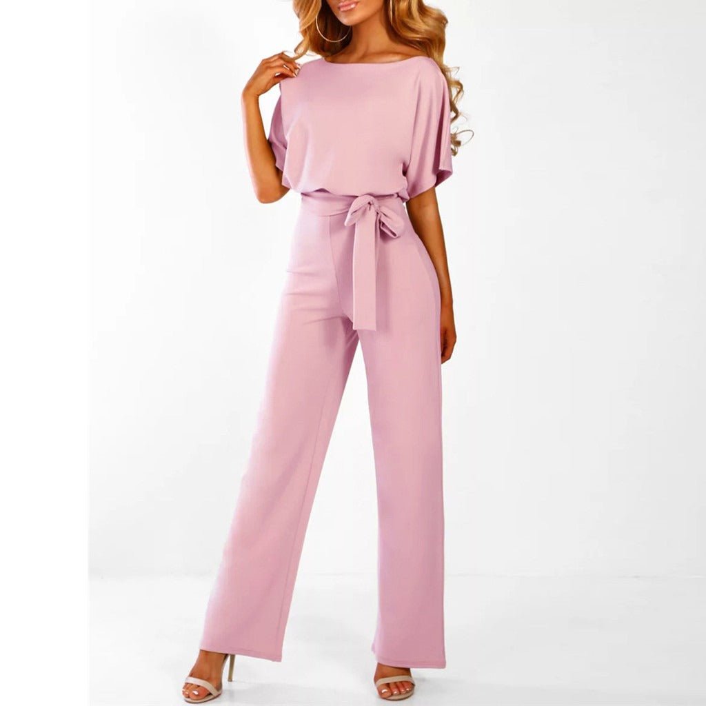 Elegant Women's Jumpsuit with Waist Belt