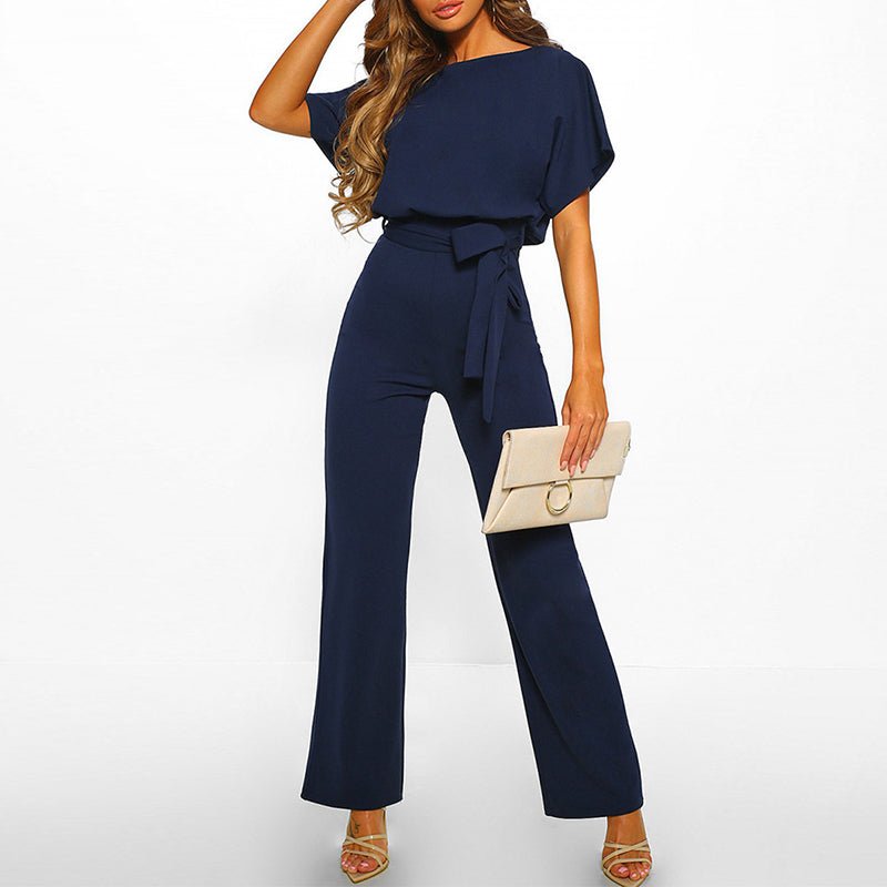Elegant Women's Jumpsuit with Waist Belt