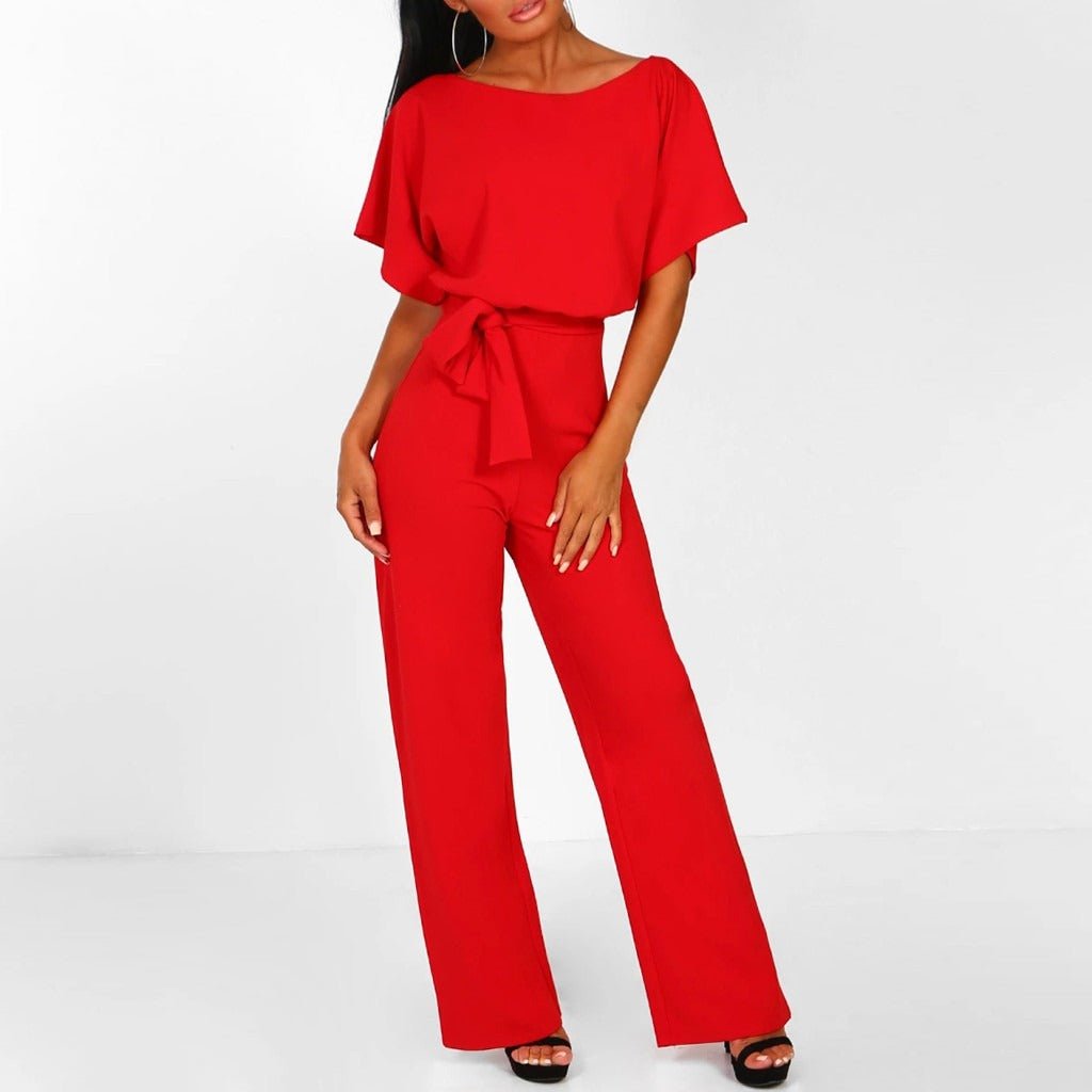 Elegant Women's Jumpsuit with Waist Belt