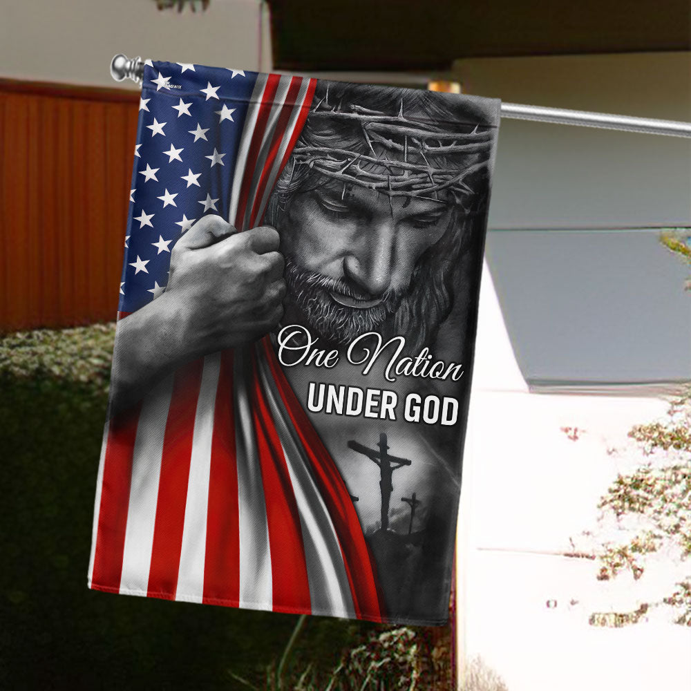 One Nation Under God Jesus Flag - Patriotic Outdoor Decor