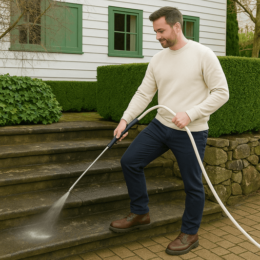 High-Pressure Garden Hose Attachment with Interchangeable Nozzles