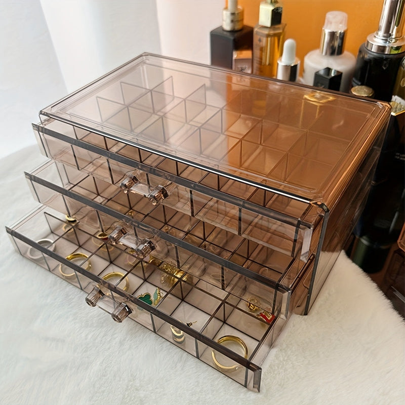 Transparent Jewelry Organizer Box with 72 Compartments