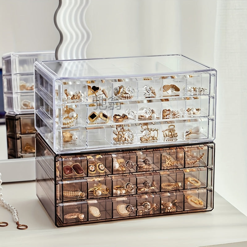 Transparent Jewelry Organizer Box with 72 Compartments