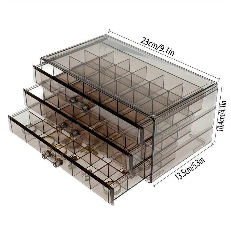 Transparent Jewelry Organizer Box with 72 Compartments