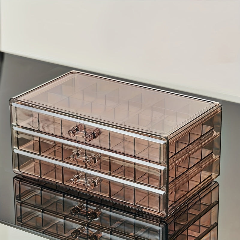 Transparent Jewelry Organizer Box with 72 Compartments