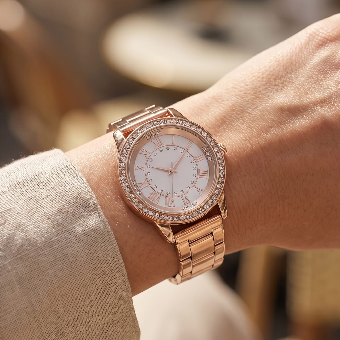 Diamond-Accented Stainless Steel Ladies' Watch
