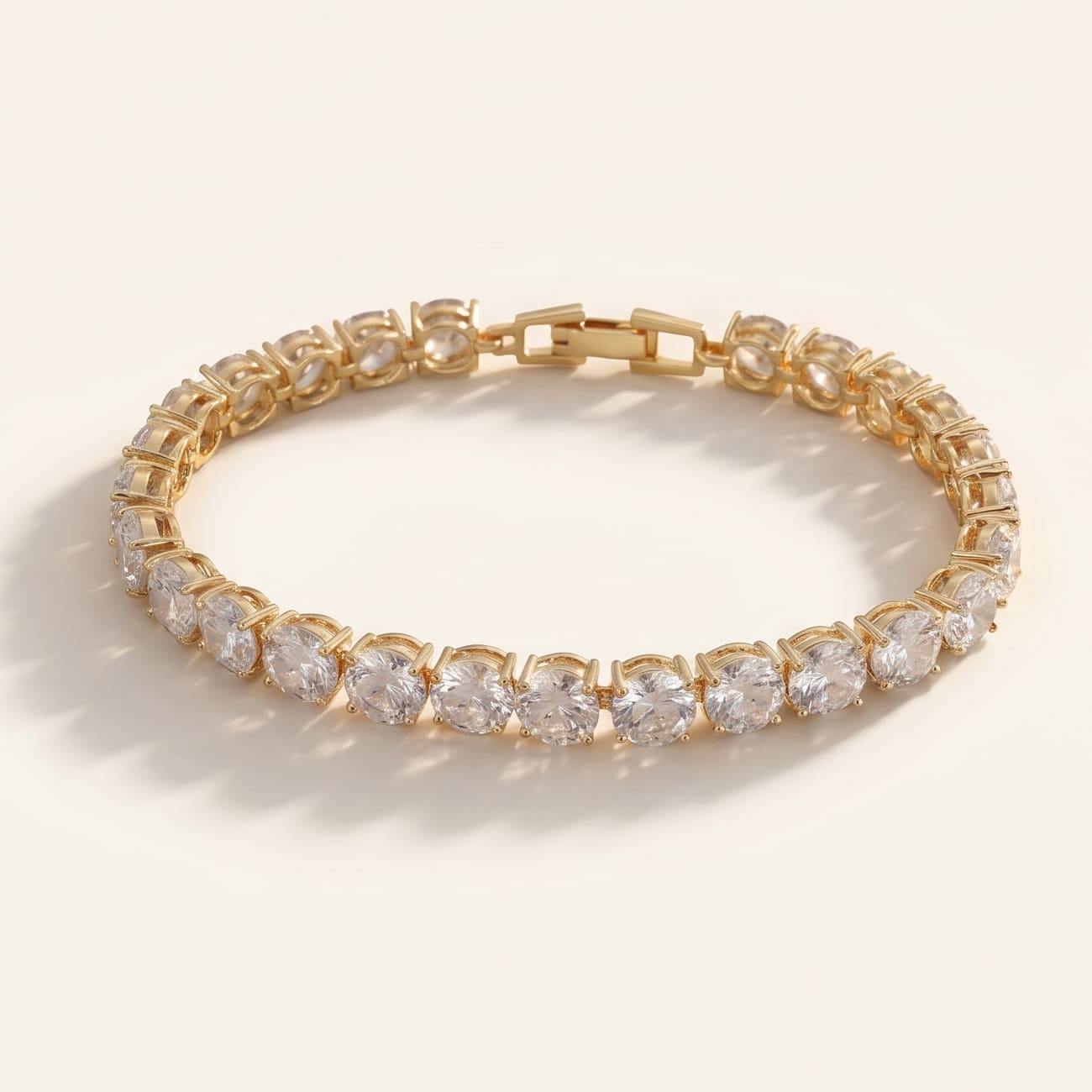 Crystal Heart Tennis Bracelet in Sterling Silver with AAA Cubic Zirconia