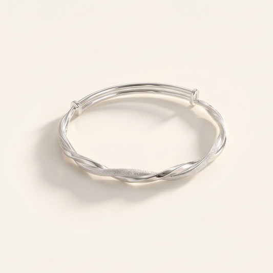 Elegant Twisted 925 Sterling Silver Bracelet