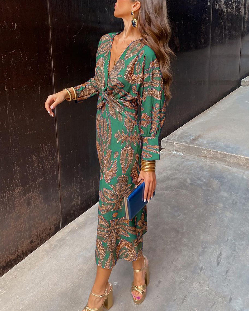 Silk Midi Dress with Elegant Flowing Design