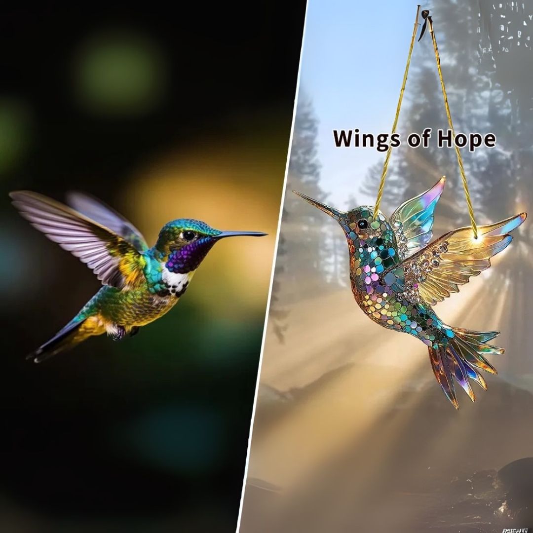 Colorful Hummingbird Sun Catcher Window Hanging