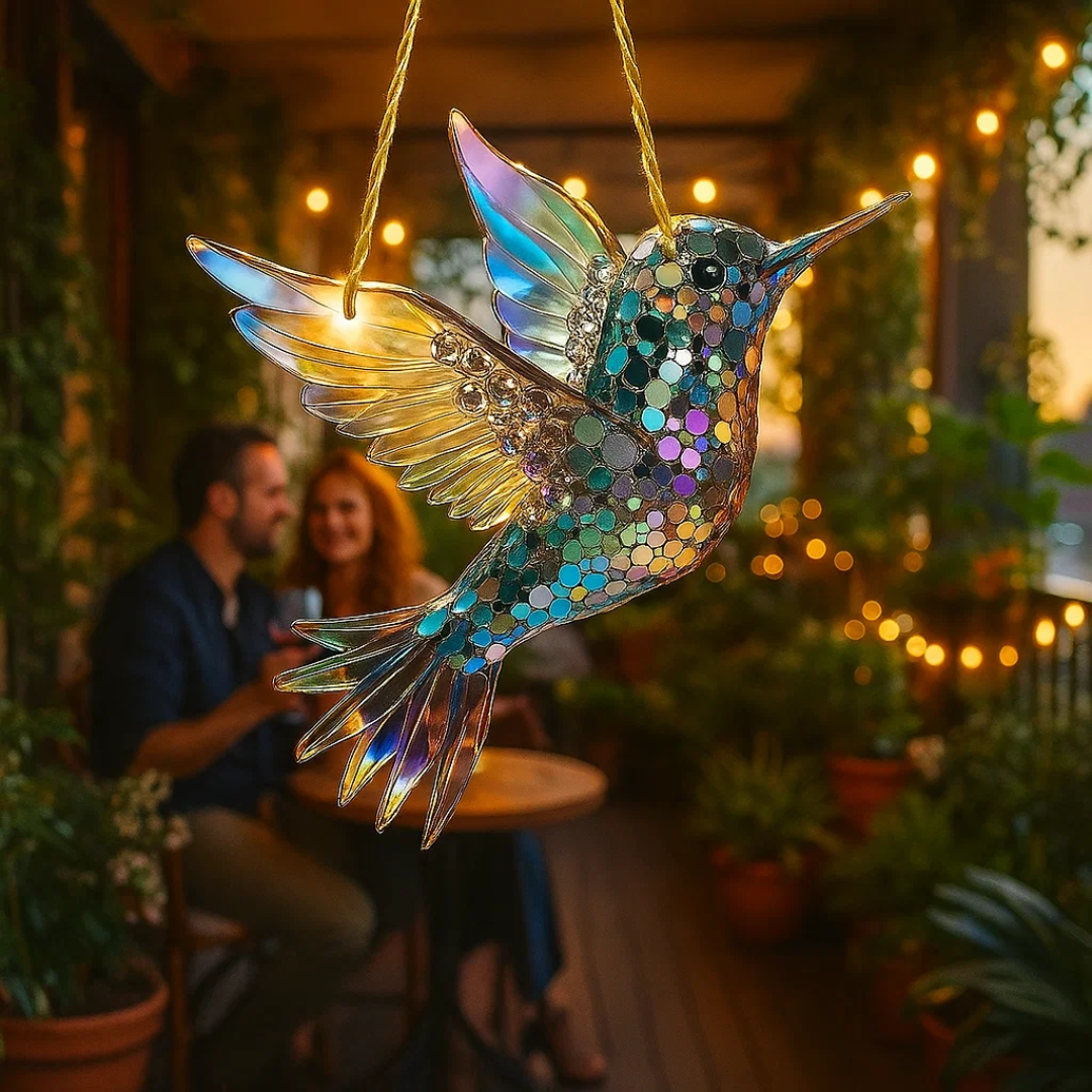 Colorful Hummingbird Sun Catcher Window Hanging