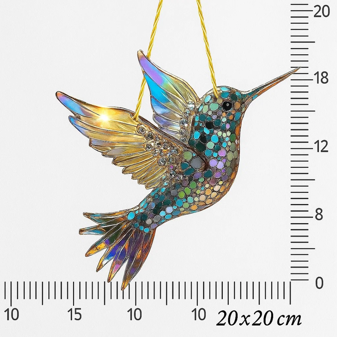 Colorful Hummingbird Sun Catcher Window Hanging