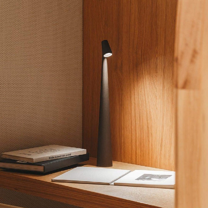 Cordless Adjustable Aluminum Table Lamp with Dimming Feature