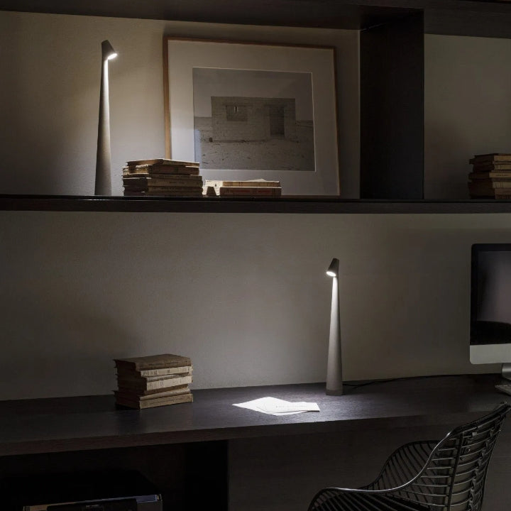 Cordless Adjustable Aluminum Table Lamp with Dimming Feature
