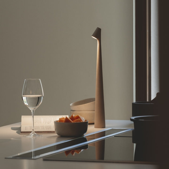 Cordless Adjustable Aluminum Table Lamp with Dimming Feature