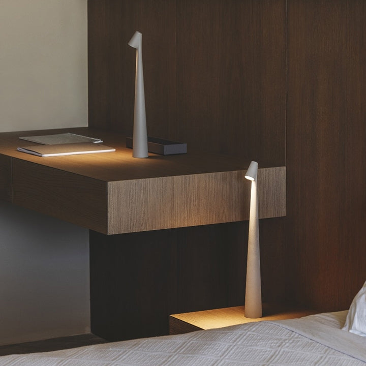 Cordless Adjustable Aluminum Table Lamp with Dimming Feature