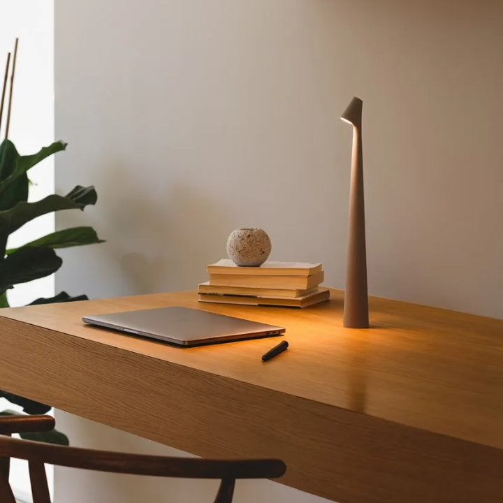 Cordless Adjustable Aluminum Table Lamp with Dimming Feature