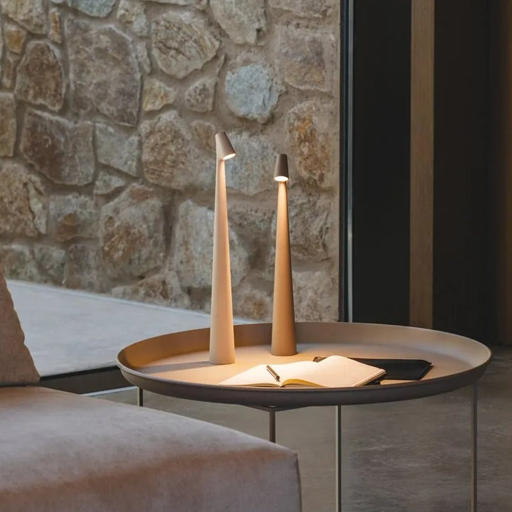 Cordless Adjustable Aluminum Table Lamp with Dimming Feature