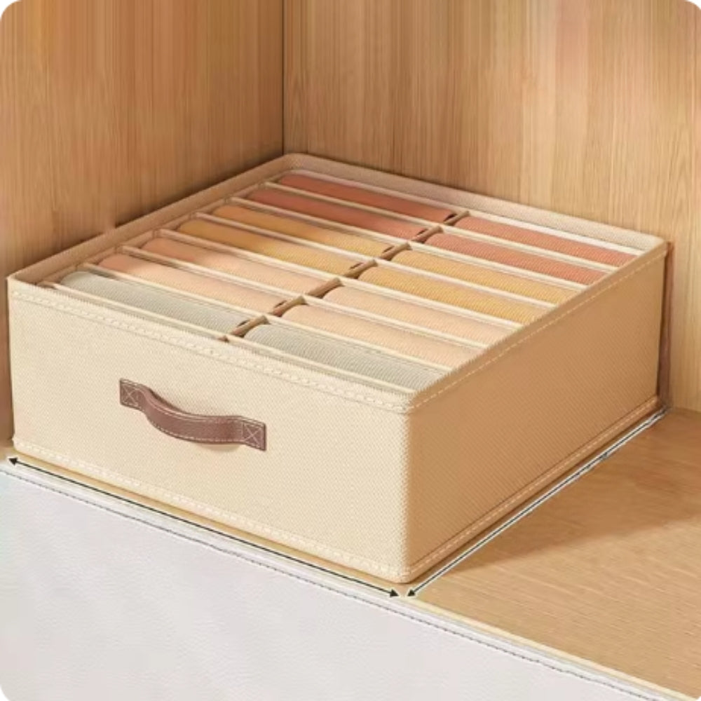 Gray Linen Storage Organizer with 16 Compartments