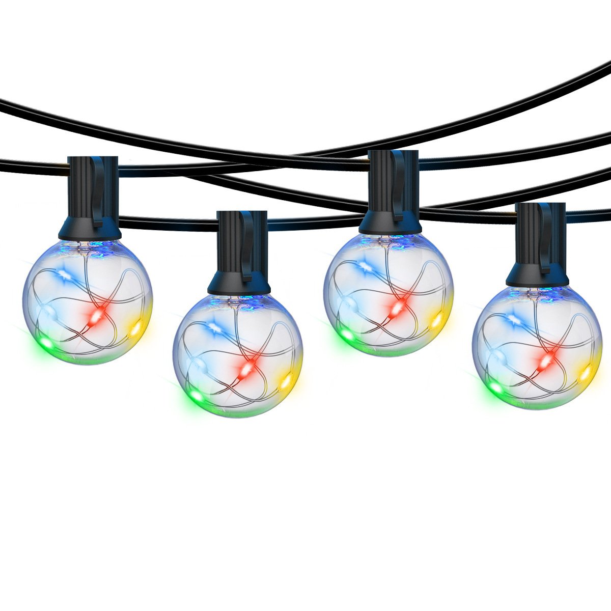 LED Outdoor String Lights 35 FT G40 Waterproof Dimmable with Remote Control