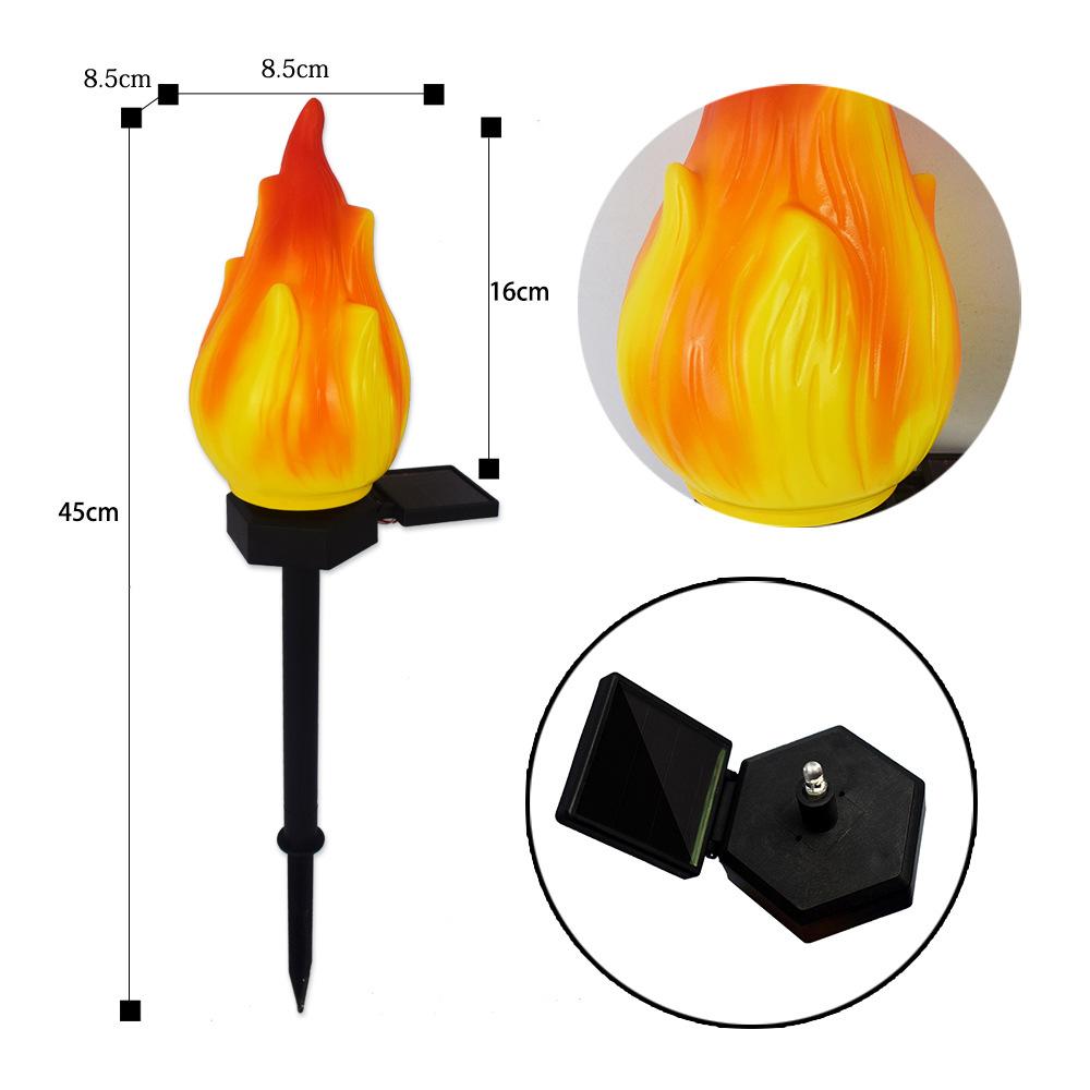 Solar LED Flame Torch Lights - Waterproof Outdoor Garden Pathway Decor with Automatic On/Off