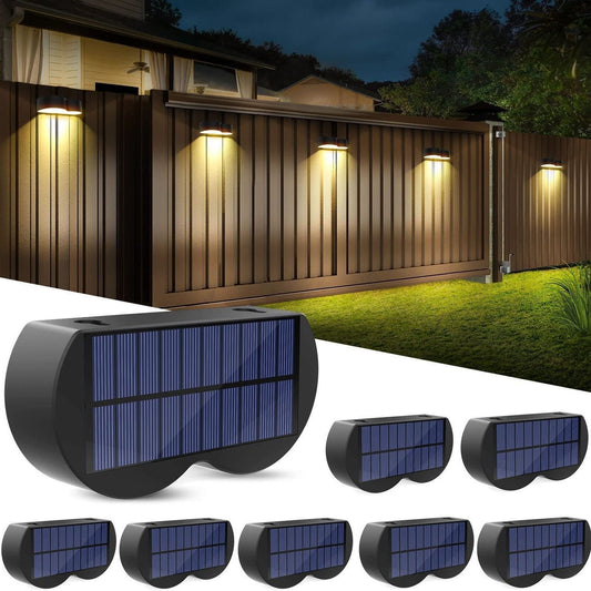 Solar Fence Lights with 8 Color Options and IP65 Waterproof Rating