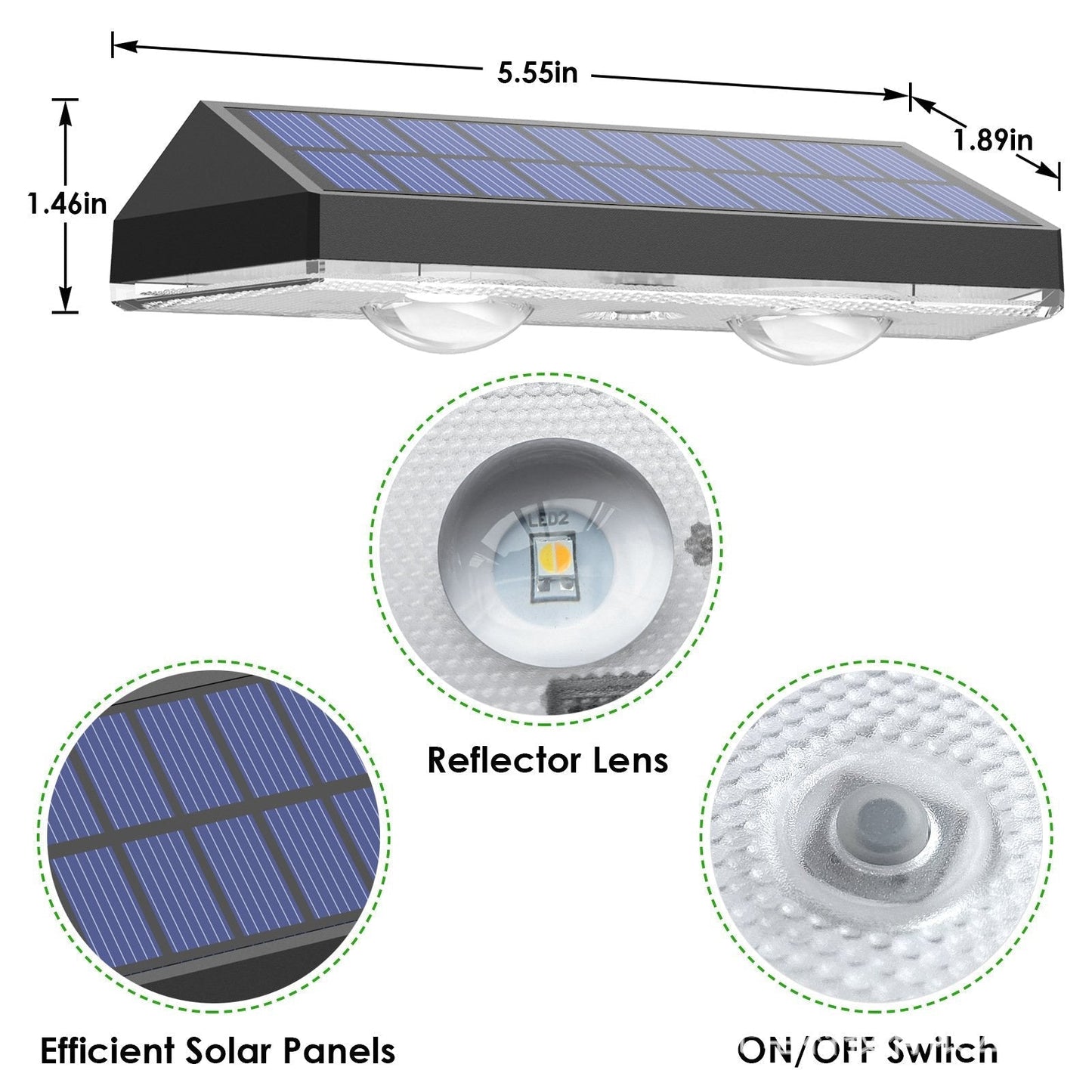 Solar LED Fence Lights with RGB Color Changing and Warm White Options, Waterproof Outdoor Deck Lighting