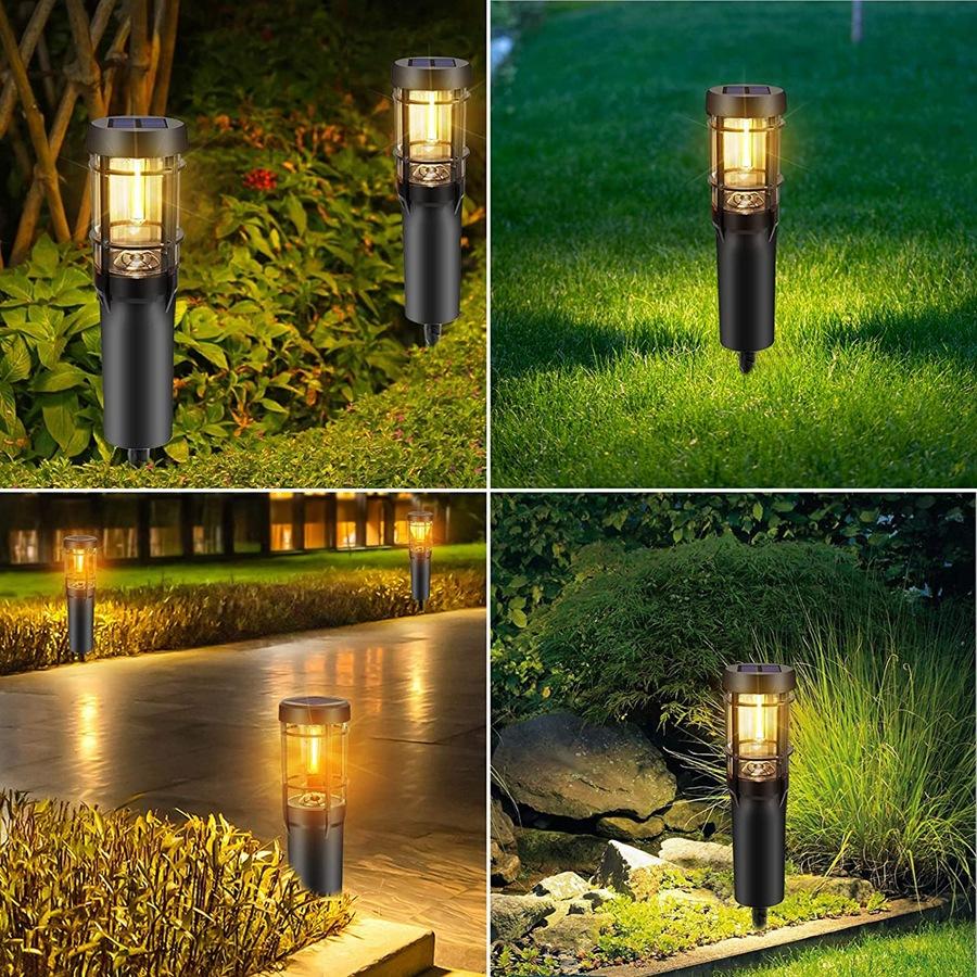 Solar Garden Lights with Color Changing Options, Waterproof Outdoor Pathway Lights, 14-Hour Battery Life