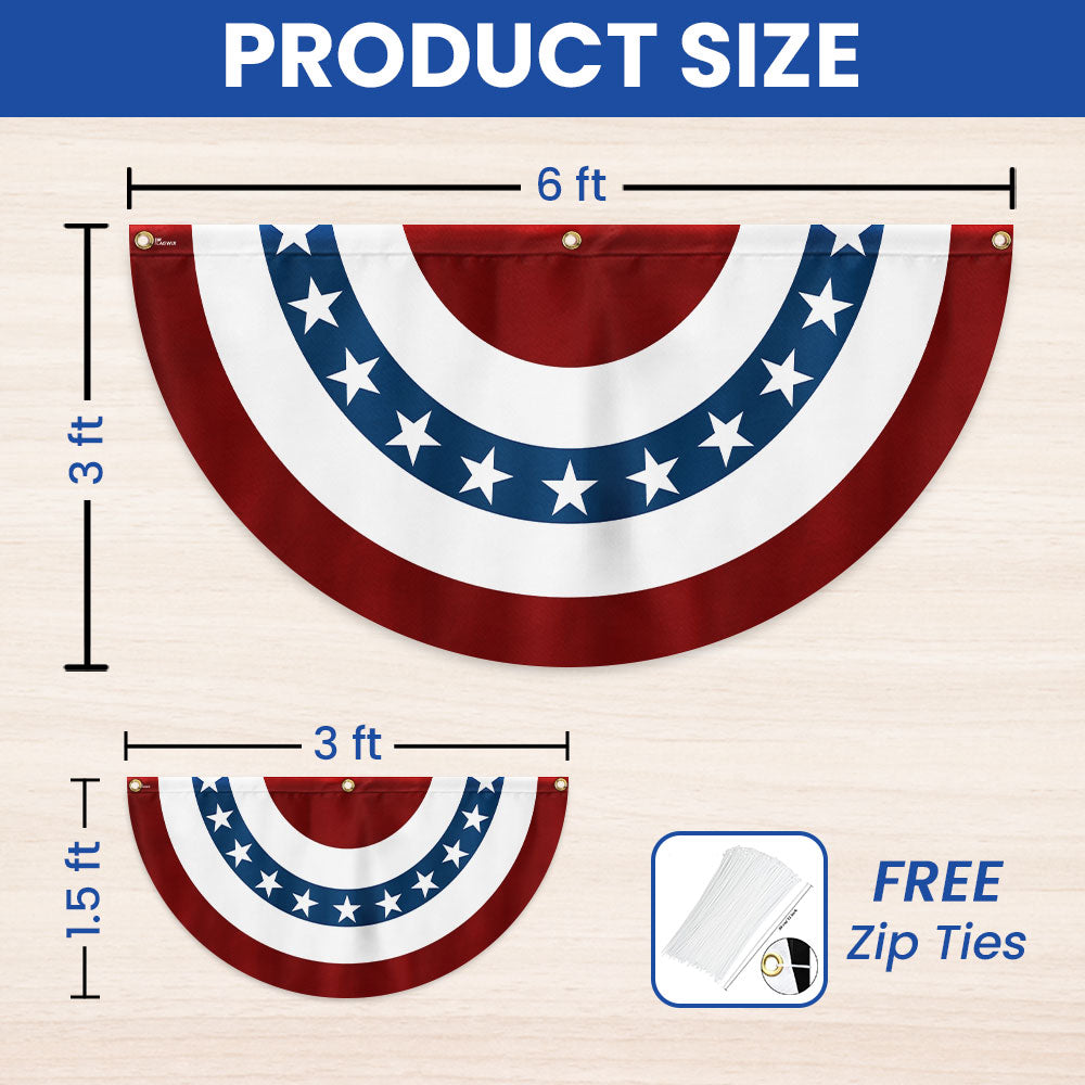 Stars and Stripes Double-Sided Fan Flag - Durable Canvas Patriotic Decoration