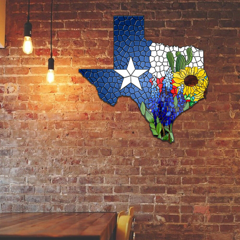 Texas Bluebonnet Rustic Metal Sign for Home and Garden Decor