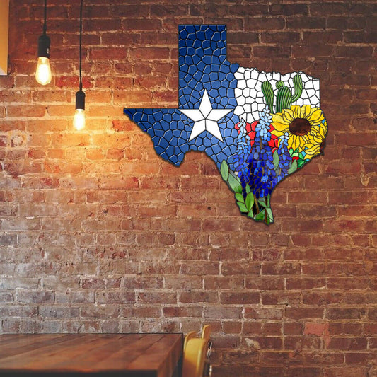 Texas Bluebonnet Rustic Metal Sign for Home and Garden Decor