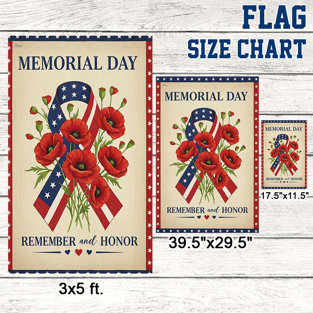 Memorial Day Double-Sided Canvas Flag