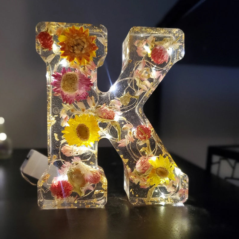 Dried Flower Alphabet Night Light