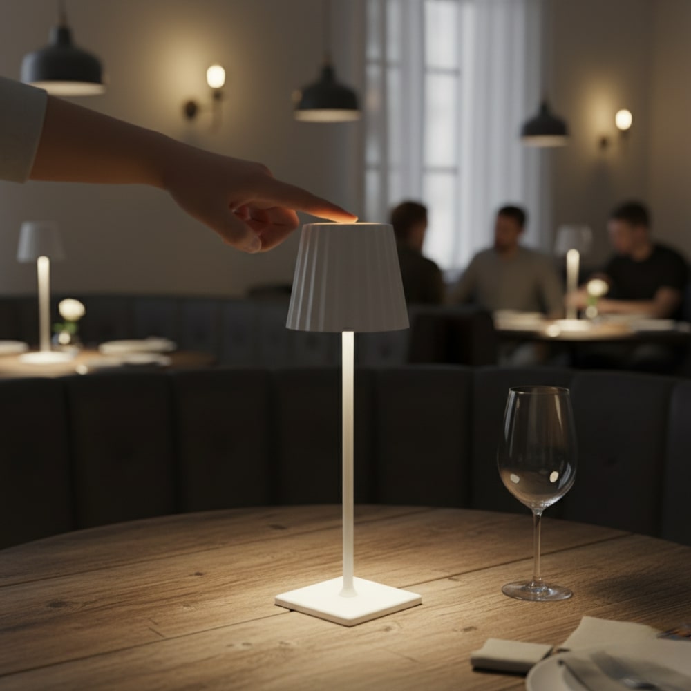 Wireless Rechargeable Table Lamp with Touch Dimming
