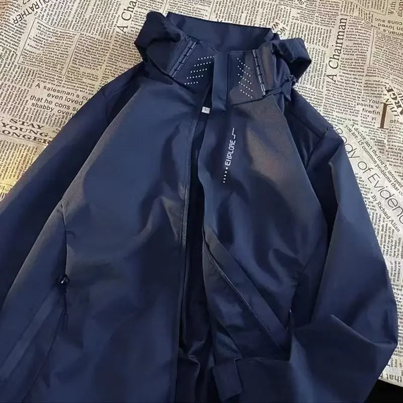 Lightweight Waterproof Men's Jacket with Adjustable Hood