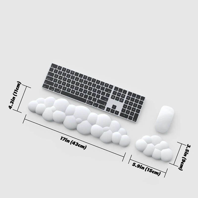 Cloud-Shaped Ergonomic Keyboard and Mouse Wrist Rest