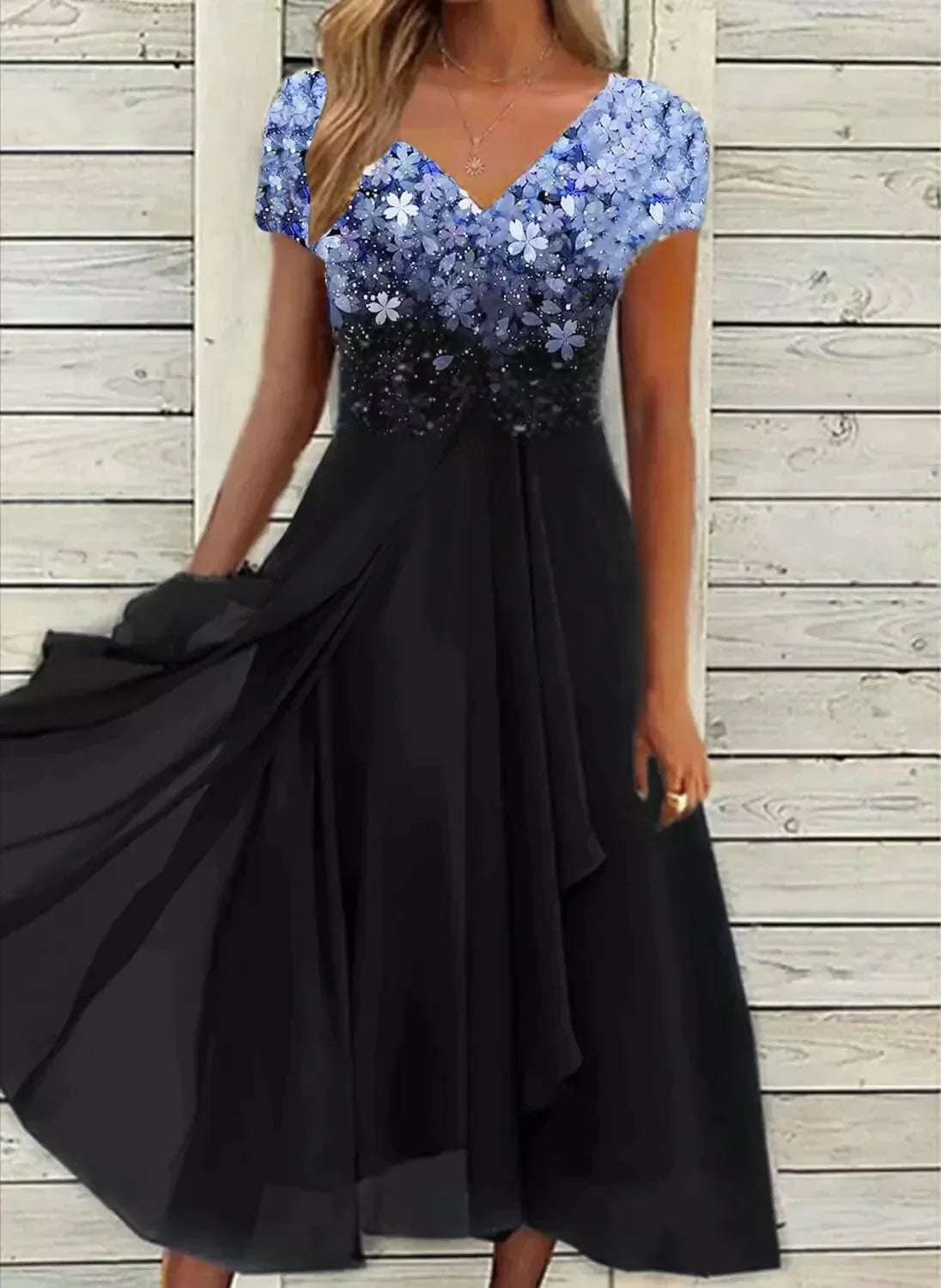 Airy Chiffon Draped Party Dress