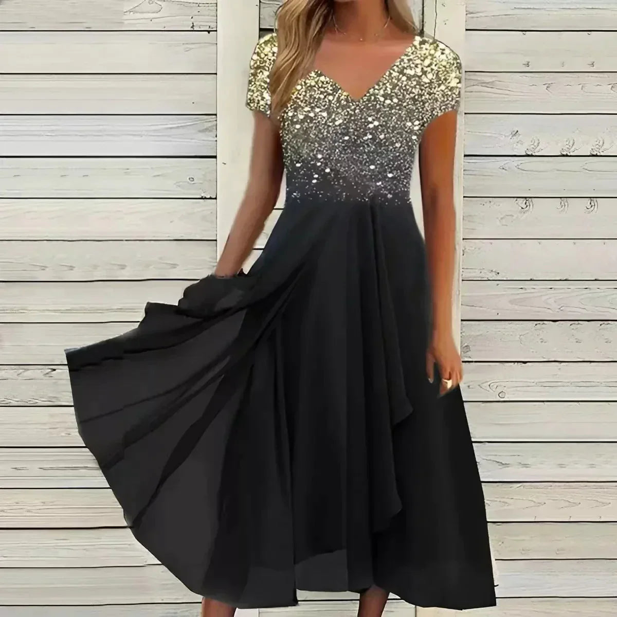 Airy Chiffon Draped Party Dress