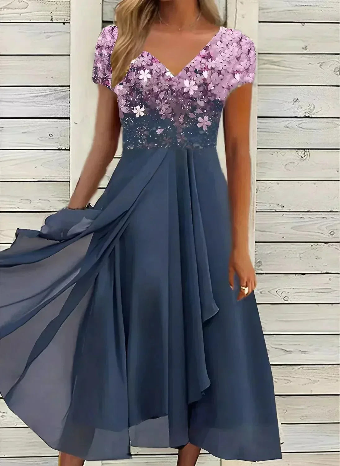 Airy Chiffon Draped Party Dress