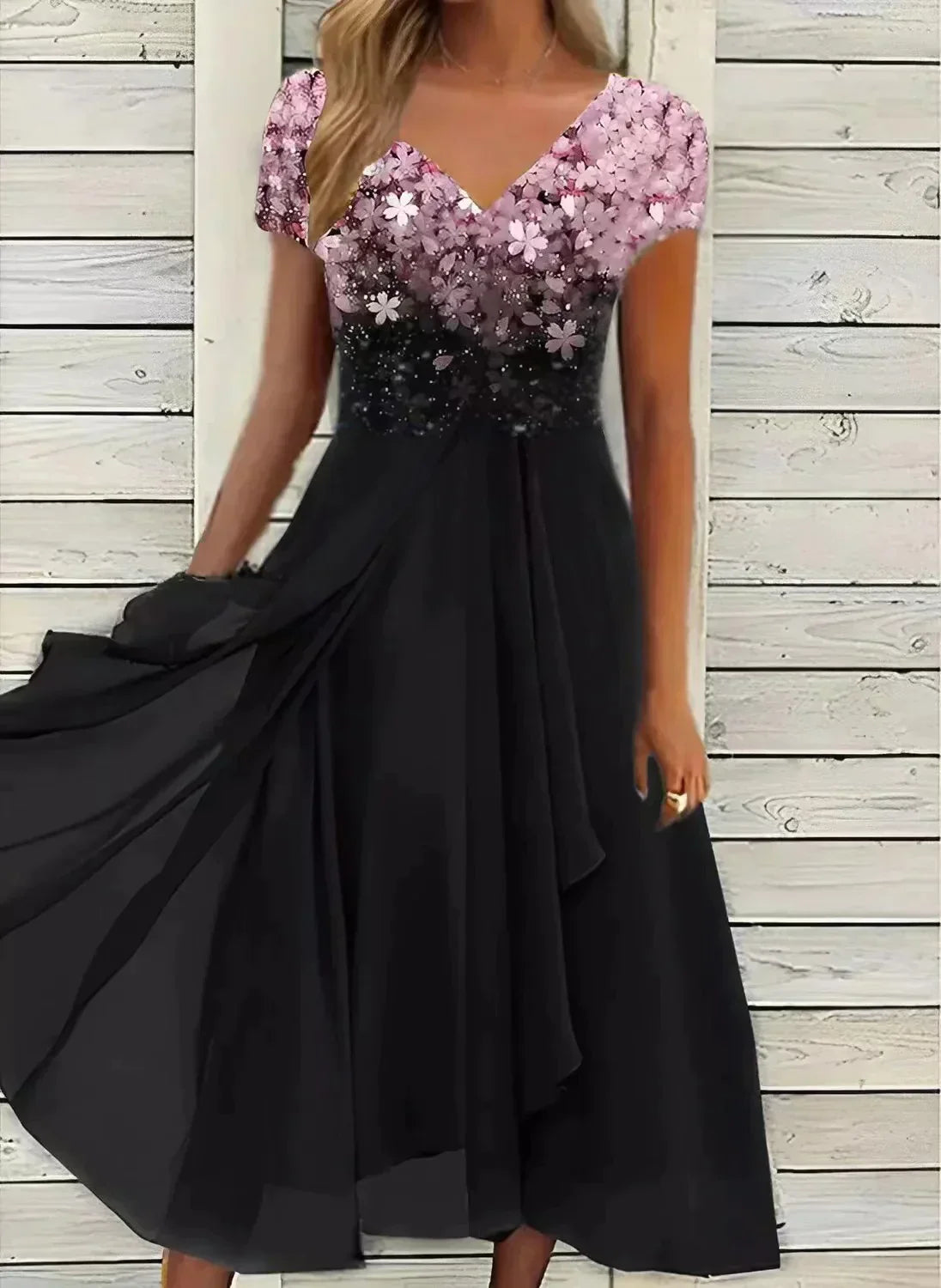 Airy Chiffon Draped Party Dress