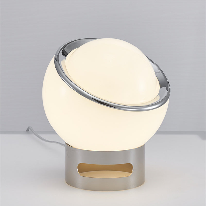 Minimalist Bauhaus Table Lamp with Opal Glass Shade