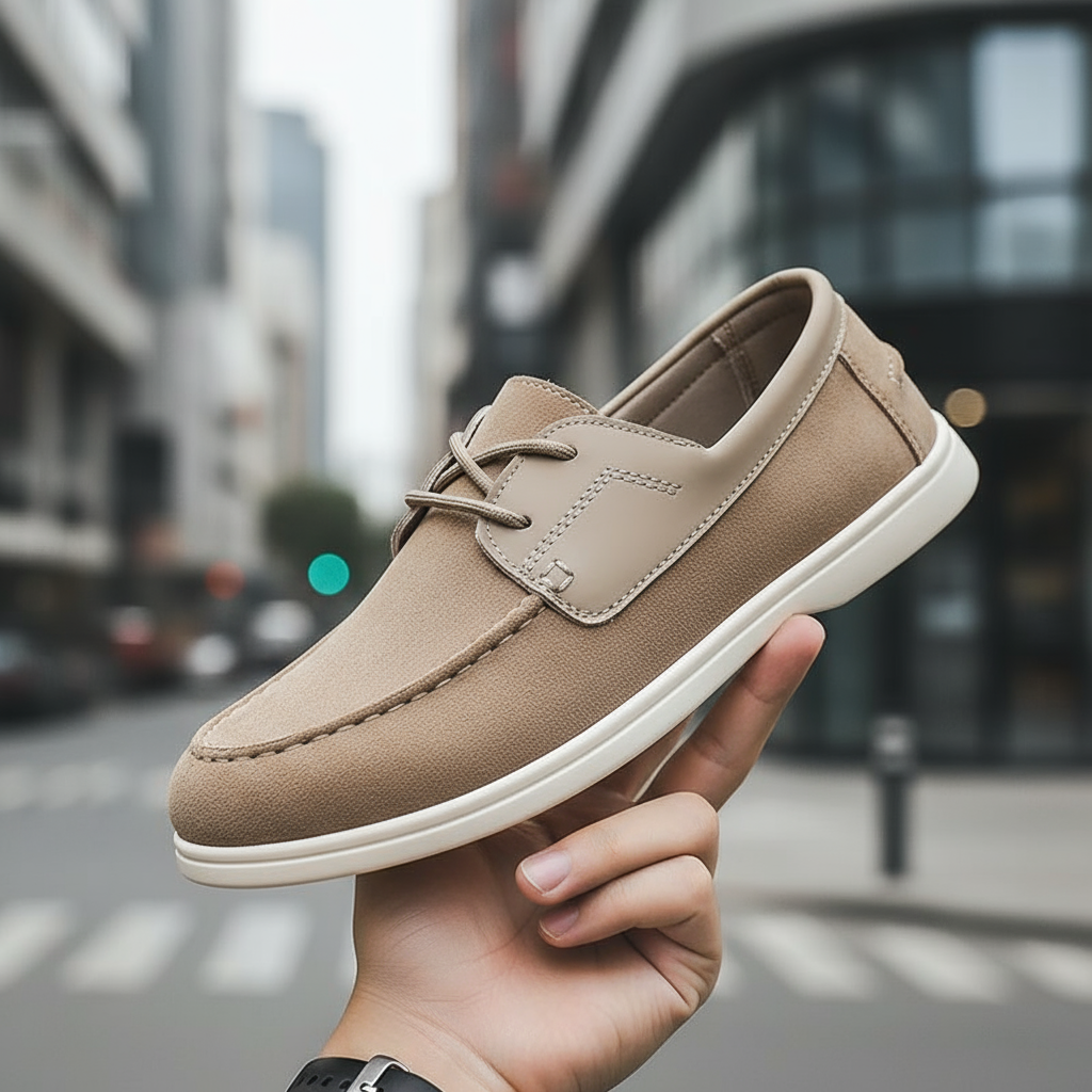 Men's Slip-On Urban Comfort Shoes in Khaki or Olive Gray