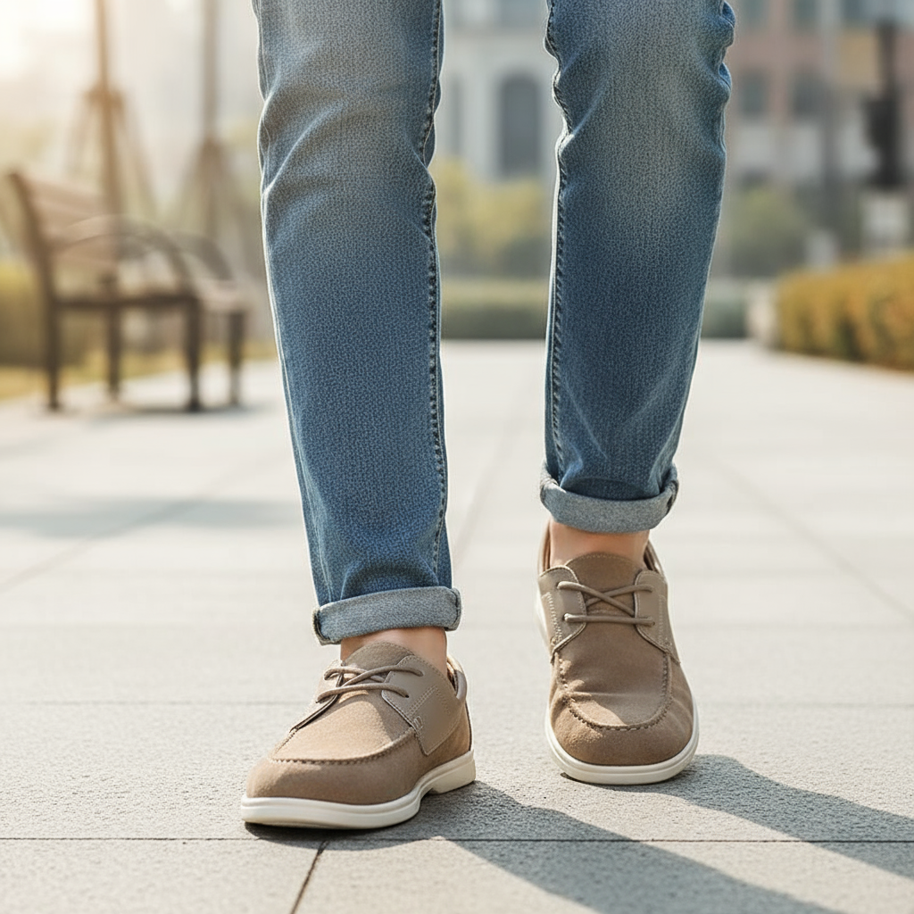 Men's Slip-On Urban Comfort Shoes in Khaki or Olive Gray
