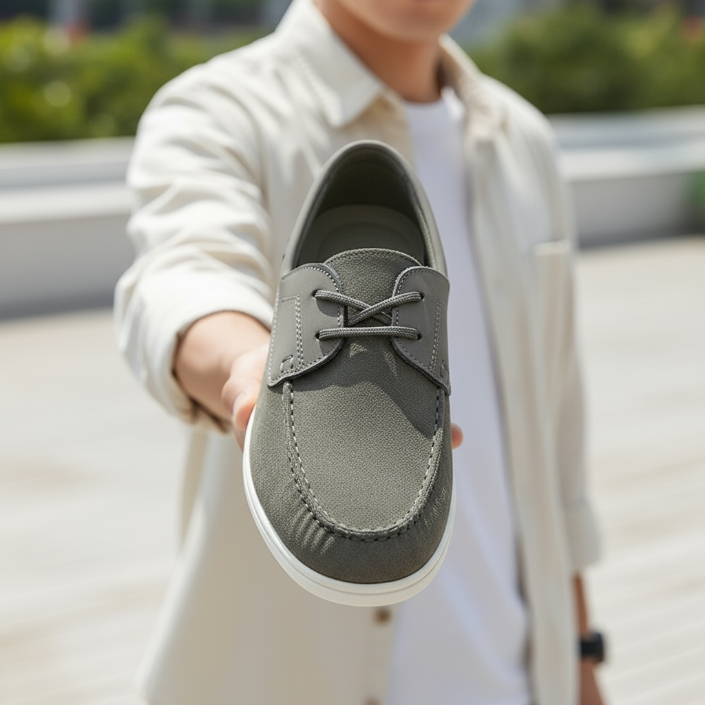 Men's Slip-On Urban Comfort Shoes in Khaki or Olive Gray