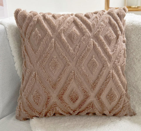 3D Diamond Pattern Cotton Linen Cushion Cover