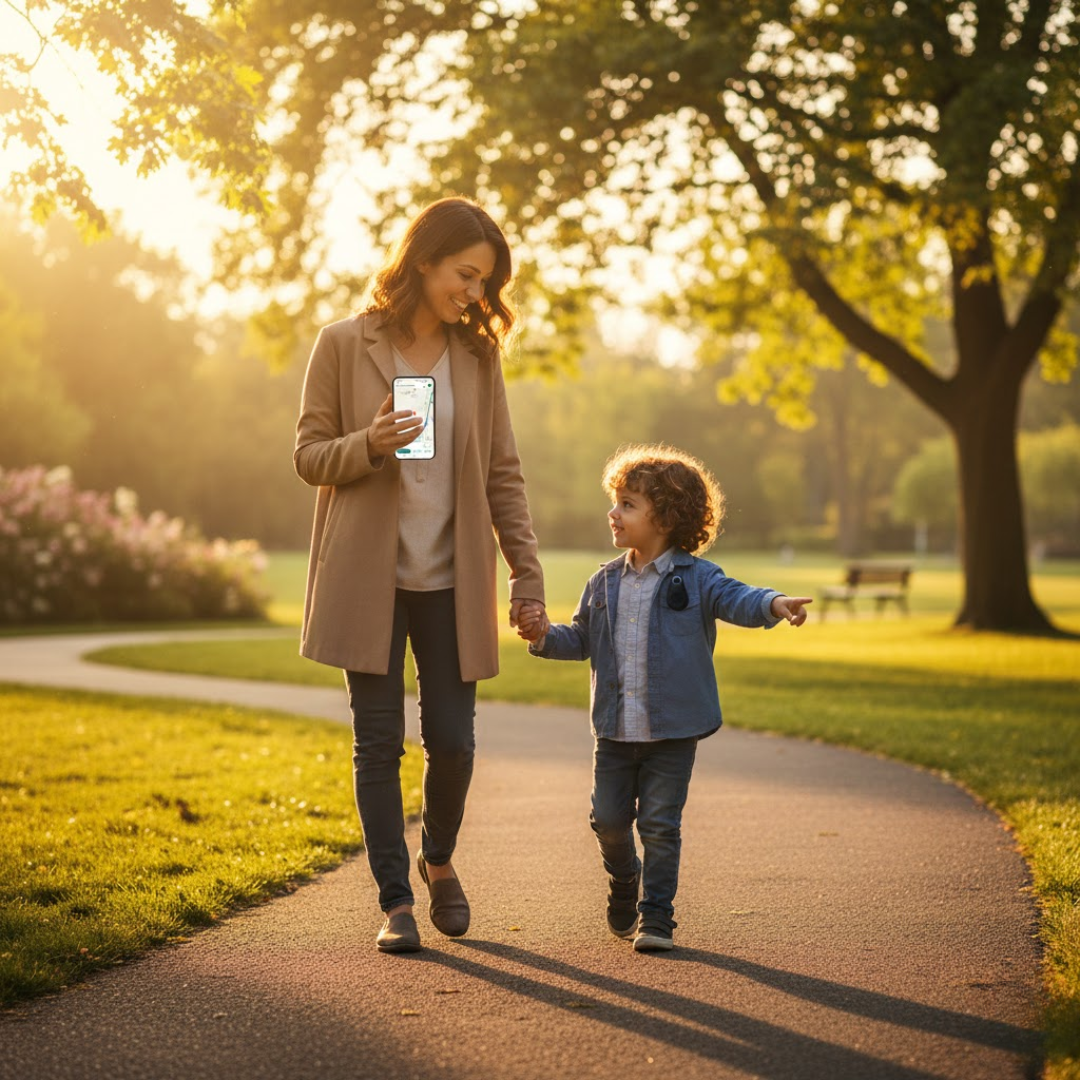 Mini GPS Tracker for Kids with Real-Time Location and SOS Button