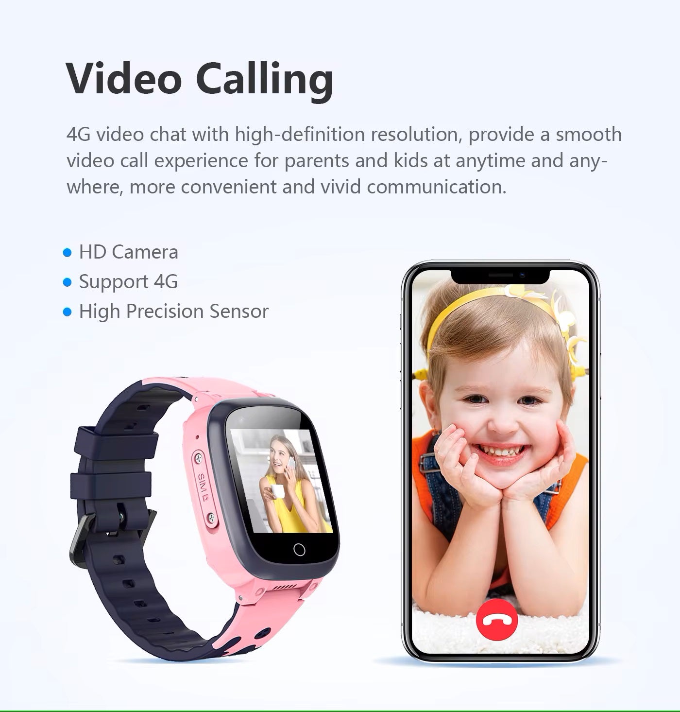 Smart GPS Watch for Kids with Video Calls and SOS Function