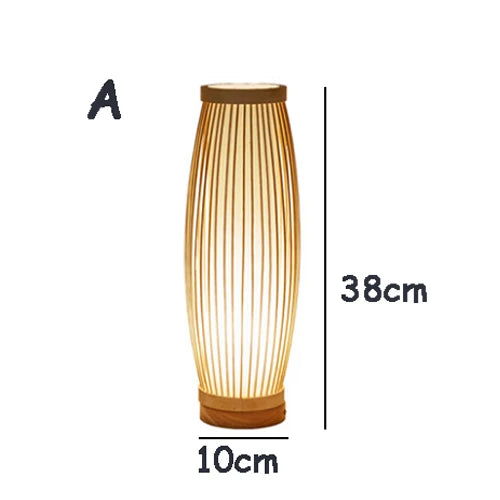 Japanese Style Bamboo Table Lamp with Rice Paper Shade