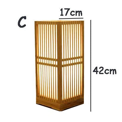 Japanese Style Bamboo Table Lamp with Rice Paper Shade