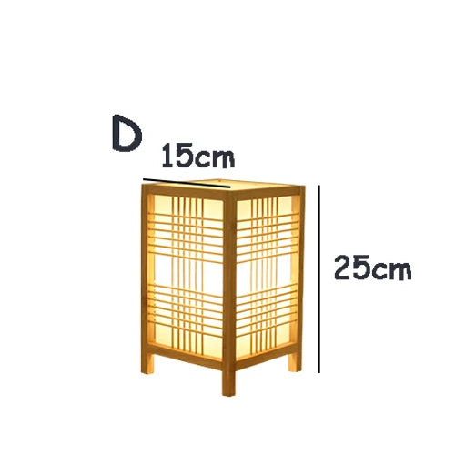 Japanese Style Bamboo Table Lamp with Rice Paper Shade